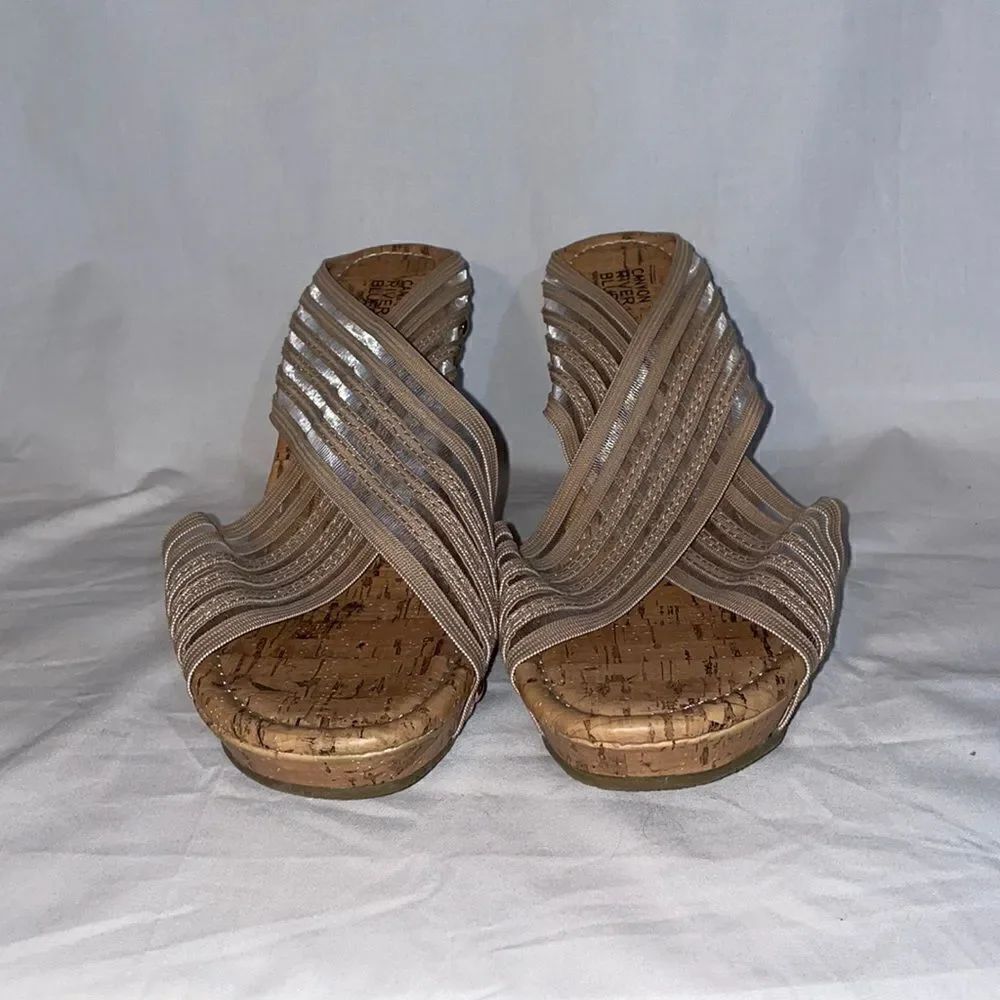 Canyon river blue wedge heels